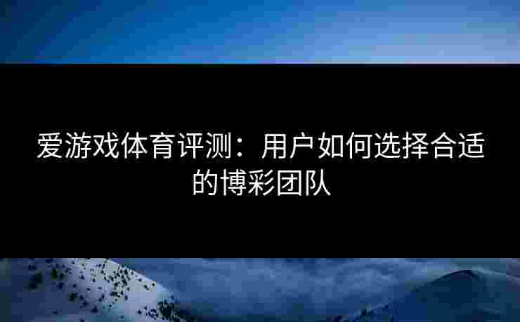 爱游戏体育评测：用户如何选择合适的博彩团队