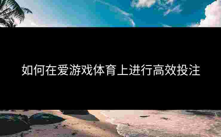 如何在爱游戏体育上进行高效投注